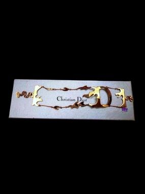 Christian Dior By John Galliano Vintage Dior Fire ‘D’ Gold Chain Cuff Bracelet